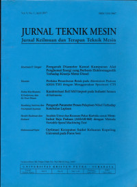 TEKNIK MESIN : JURNAL KEILMUAN DAN TERAPAN TEKNIK MESIN (AKREDITASI)