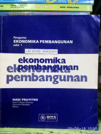 PENGANTAR EKONOMIKA PEMBANGUNAN