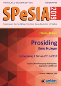 Prosiding Ilmu Hukum : SPESIA (Seminar Penelitian Sivitas Akademika Unisba)